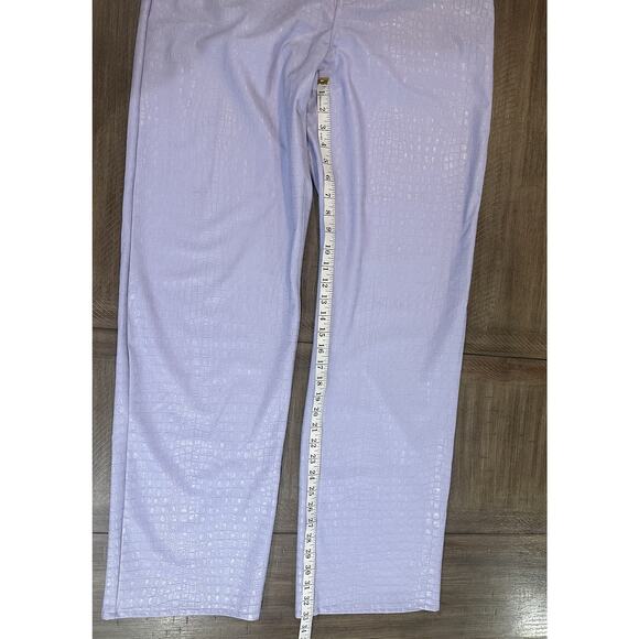 Naked Wardrobe Purple Faux Croc Leather High Rise Straight Leg Pants Size XL EUC - Picture 9 of 15